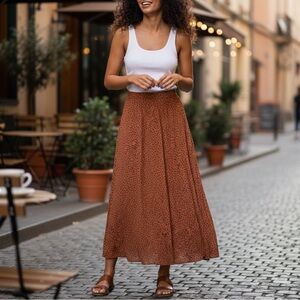 Elegant Polka Dot Maxi Skirt